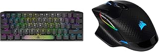 Corsair K70 PRO Mini Wireless RGB 60% Mechanical Gaming Keyboard, Black & Dark Core RGB PRO SE, Wireless FPS/MOBA Gaming Mouse with Slipstream Technology, Black