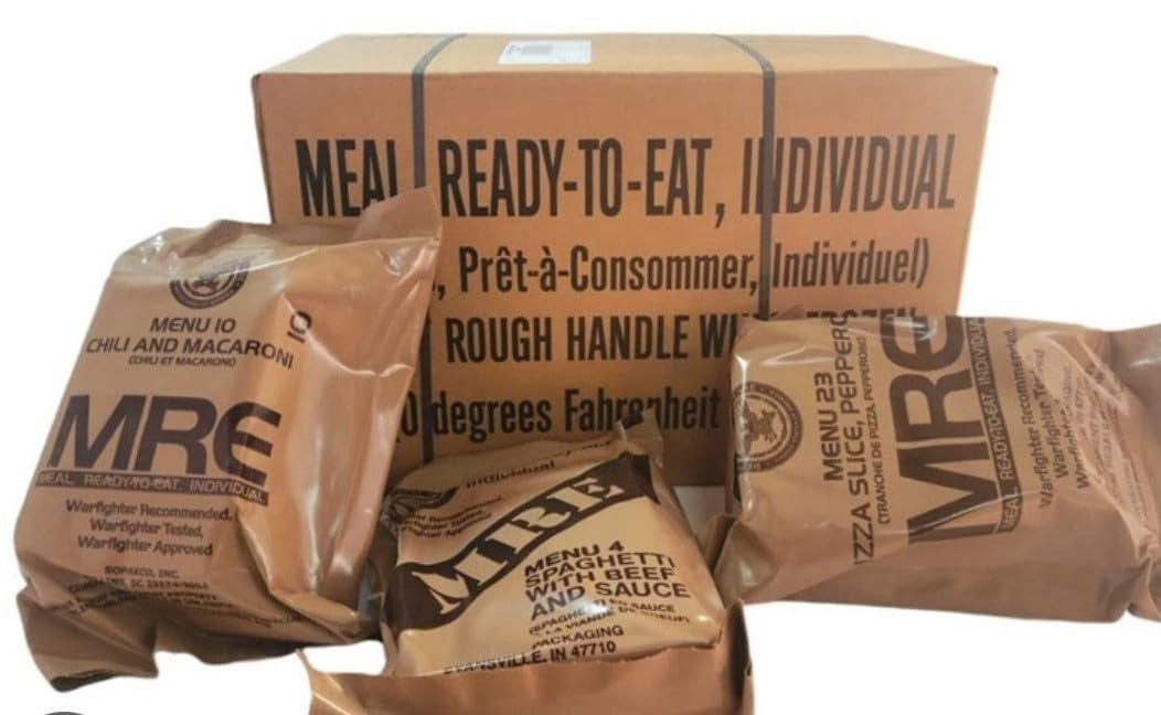 NBSurplus MRE (Meal Ready to Eat) with 2025,2026,2027 Inspection Dates US Meals Ready to Eat Military MRE (3-Pack) with Heater.