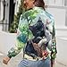 Cute Two Happy Cats Women's Zippered Jacket Long Sleeve Outwear Sweatshirts Jackets Fashion Fall Outfits XS