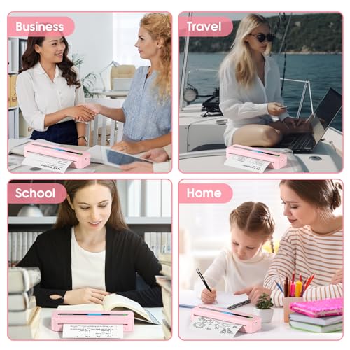 Phomemo M832 Portable Printers Wireless for Travel, Bluetooth Inkless Thermal Printer, Support 8.5"x11"/A4/4.33"/3.15"/2.08" Thermal Paper, Compatible with iPhone Laptop for Office School Home Use