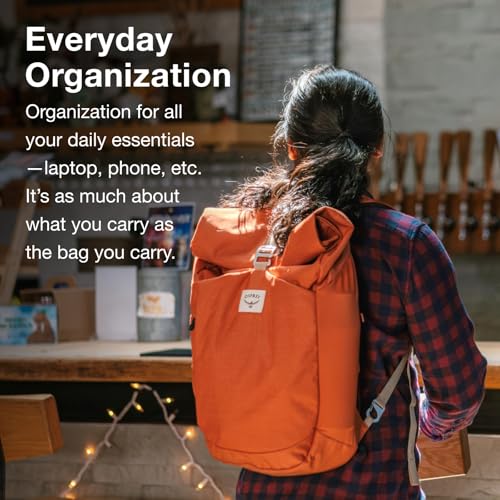 Image of Osprey Arcane Roll Top Commuter Backpack, Porcelain Orange Heather