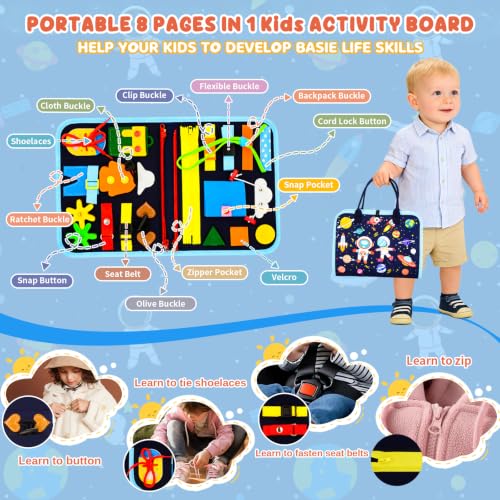 Image of Busy Board Montessori Toys for Children,Felt Sensory Activity Board Sorting Toy Age 3-4