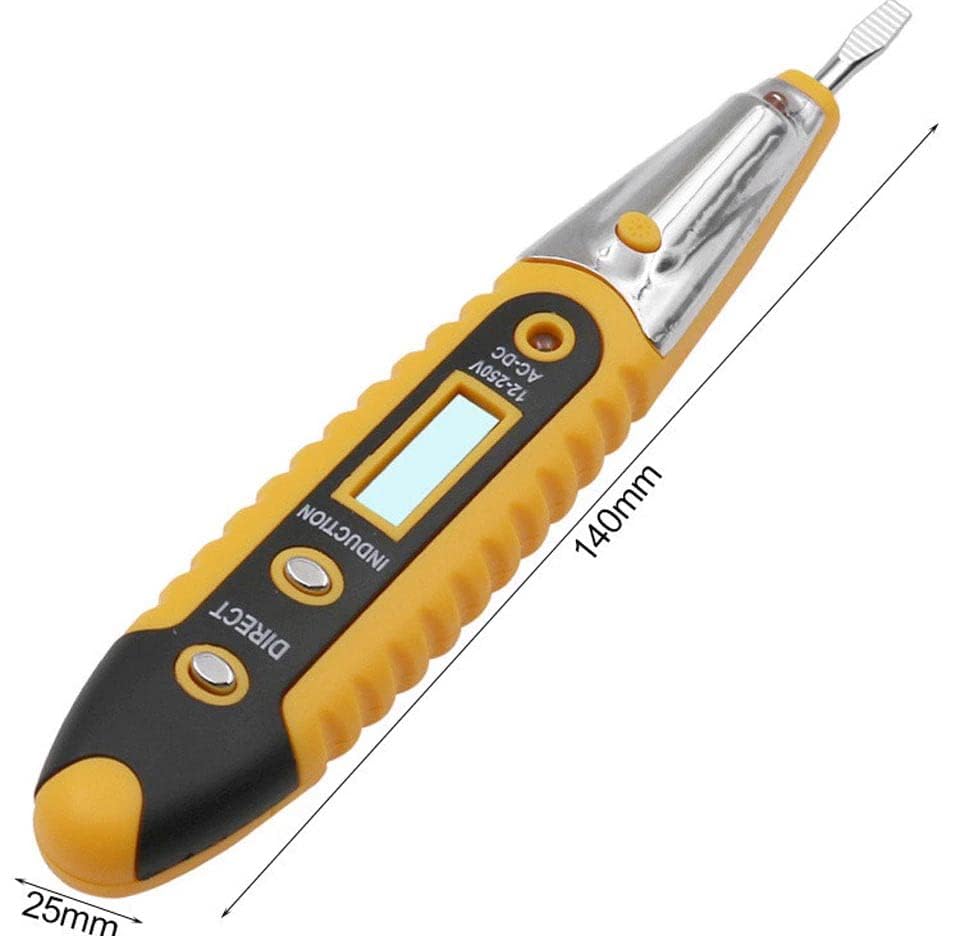 Image of 12-250V AC DC Voltage Detector Electric Indicator Tester Pen Tester Meter Volt Current Electric Test Pencil With LED Light