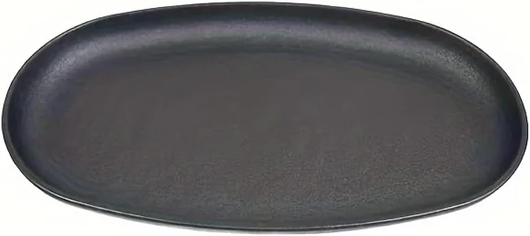 A three in one cast iron baking tray Iron plate cast iron oval steak pan Home gas barbecue, grilled fish dish