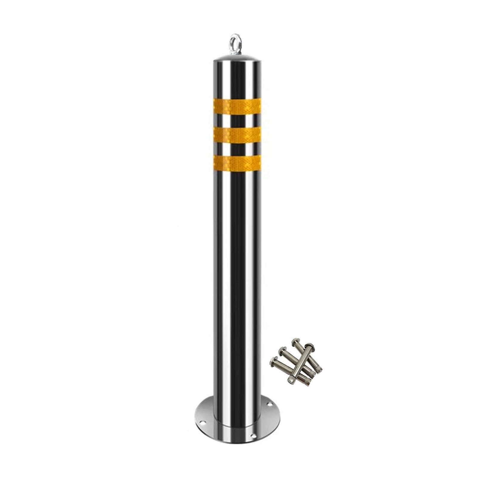 Générique Borne de sécurité Robuste en Acier Inoxydable, barrière Anti-Collision pour parkings et Zones de Circulation, 39,4 x 3 po, Solution Durable pour Usage Commercial et résidentiel (1 Paquet)