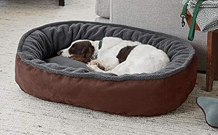 KOZI PET Ultra Soft Ethnic Desingner Polyster Filled Reversable Brown and Black Dual Color for Dog and Cat Beds (Export Quality) - Small