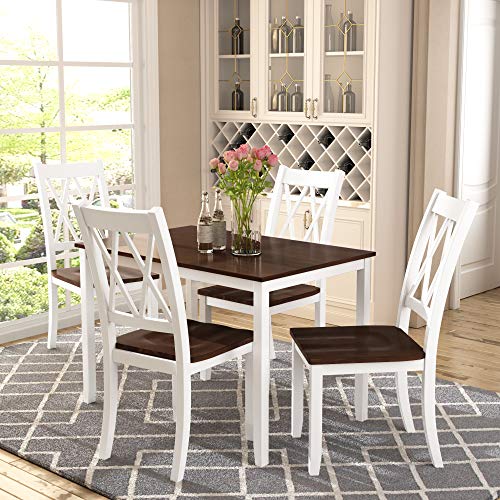 Harper-Bright-Designs-5-Piece-Wood-Dining-Table-Set-for-4-Kitchen-Furniture-Set-with-4-High-Back-Dining-Chairs-for-Small-PlacesWhiteCherry Harper Bright Designs 5 Piece Wood Dining Table Set for 4 Kitchen Furniture Set with 4 High Back Dining Chairs for Small PlacesWhiteCherry