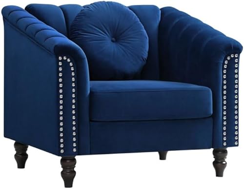 Miniatura 9 de Juego de sofá seccional, sofás tapizados Chesterfield de microfibra con botón de estilo acolchonado, brazos de desplazamiento y cabeza de clavo para