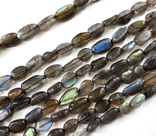 10" Strand Natural Blue Fire Labradorite Smooth Oval Shape Gemstone Beads Black Rainbow Mani Loose Beads Jewelry Making Crafts CHIK-STNRD-36664