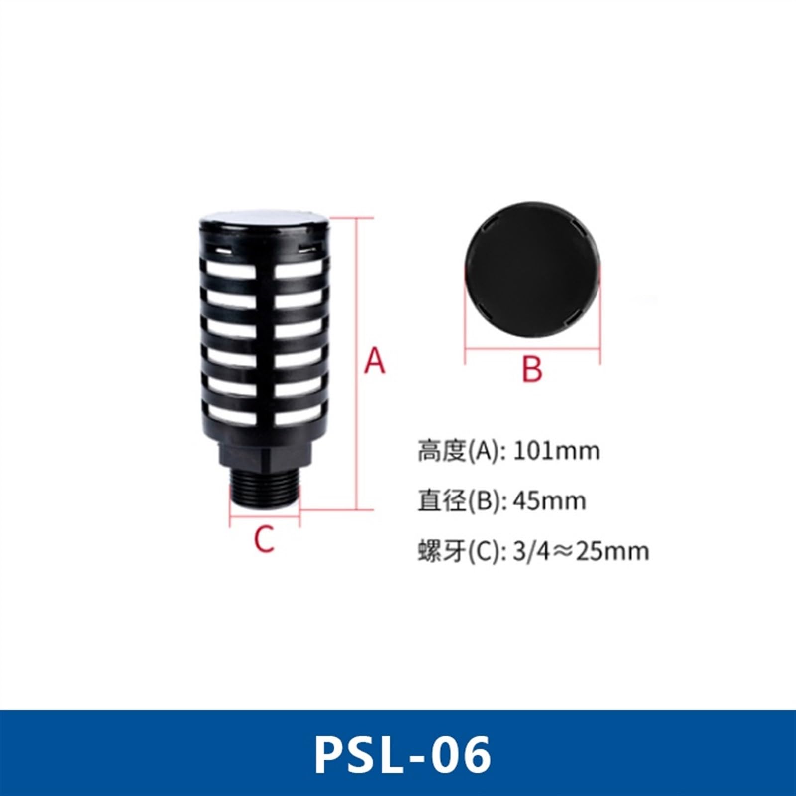Silenziatori Pneumatici, marmitte, silenziatori Silenziatore di Scarico in plastica for Pompa di nebulizzazione Filtro Pneumatico for Assorbimento del Rumore(Psl-06)