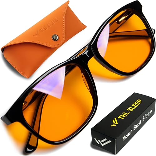Orange Blue Light Blocking Glasses for Better Sleep - 99.5% Premi...