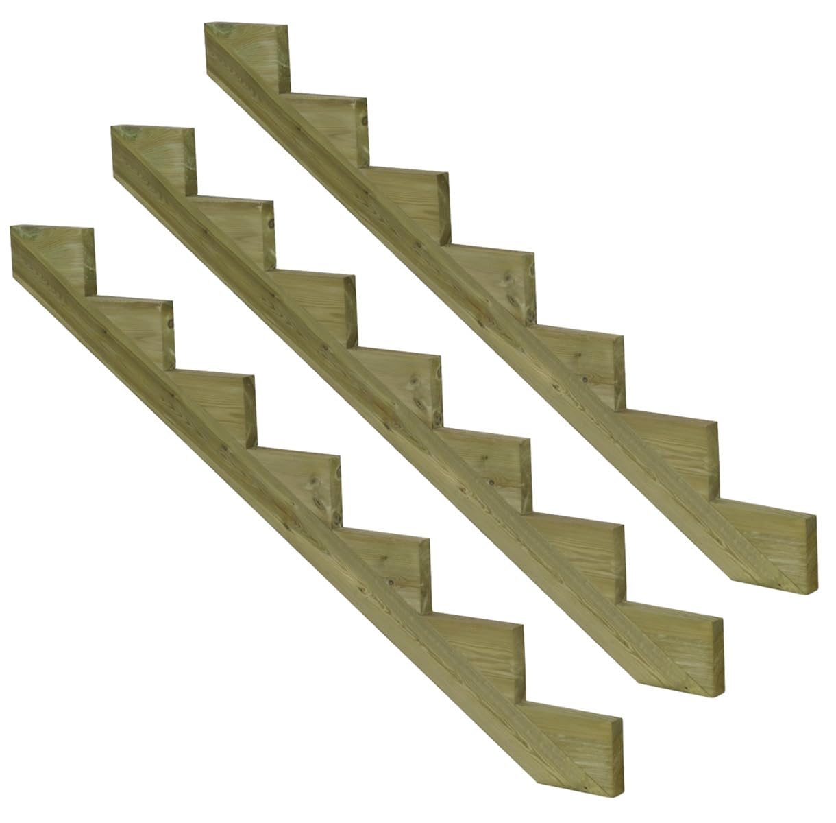 Set da 3 pezzi - Cosciale legno autoclave – 7 gradini – H119cm-Vinuovo