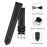 BISONSTRAP pasek do zegarka, skórzana bransoletka w stylu vintage, szerokość paska - 14 mm, 15 mm, 16 mm, 17 mm, 18 mm, 19 mm, 20 mm, 21 mm, 22 mm, 23 mm, 24 mm, Czarny z beżową nicią, 18mm, Vintage