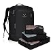 Hynes Eagle 38L Flight Approved Weekender Carry on Backpack, Black with 3PCS Packing Cubes