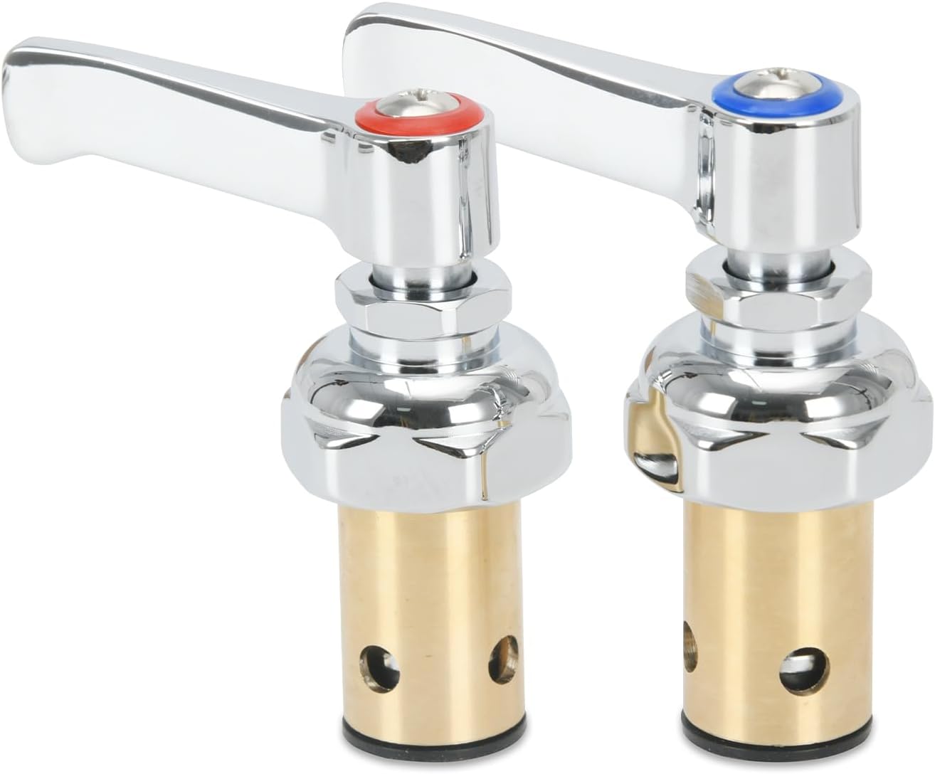 Handle Stem Assembly for T&S Brass Faucets Blue Cold & Red Hot Side Spindle Assembly Valve Replacement Parts Replace# 002713-40 & 002714-40