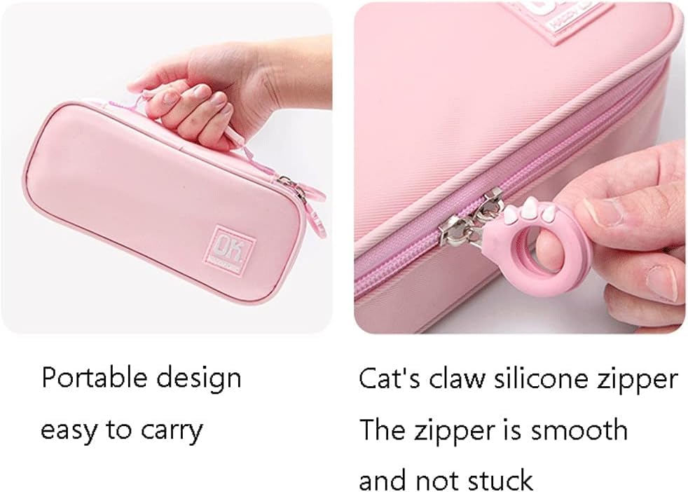 Image of Invite Large Cepacity Pencil Pouch Aesthetic Pencil Case for Girls Large Capacity Best Thing to Put Pen Pencil Sharpener Rubber, Best Gift for Girl's (Light Pink-Large Cepacity)