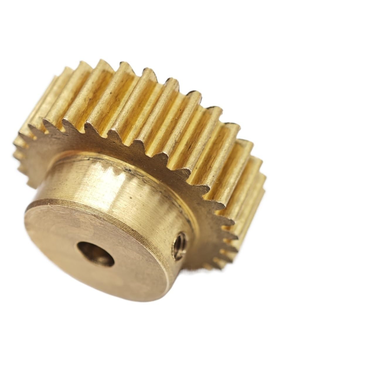 Gear, Brass Spur Gear 0.5M 74T 38mm Dia 10mm Thick M3 Screw 1.98-12.7mm Bore(3.17mm bore)