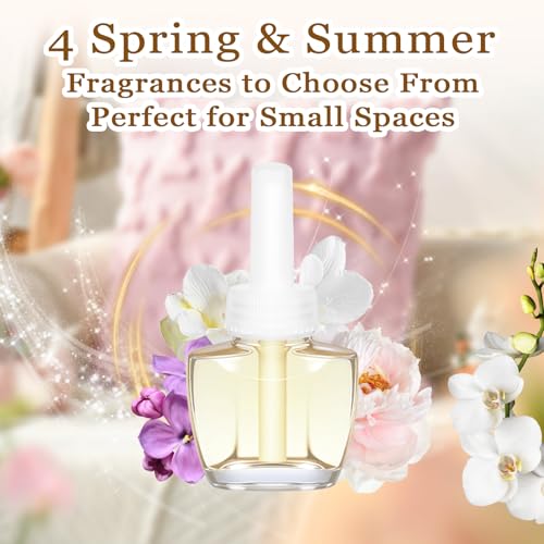 Image of Plug Ins Air Fresheners Refills, Summer Scents Wall Plug in Refill, 12ct | Peony, Jasmine, Orchid, Lilac, Compatible with Air Wick & Glade, Scented Oil Refills for Home, Bathroom, Bedroom, Office