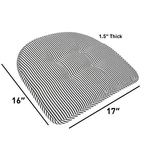 image for Sweet Home Collection Chair Cushion Memory Foam Pads Tufted Slip Non S