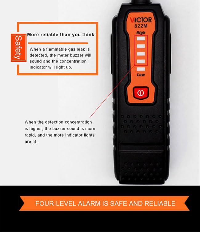 822M Mini Gas Analyzer Combustible gas detector port flammable natural gas Leak Location Determine meter Tester Sound Ligh(VICTOR 822M)