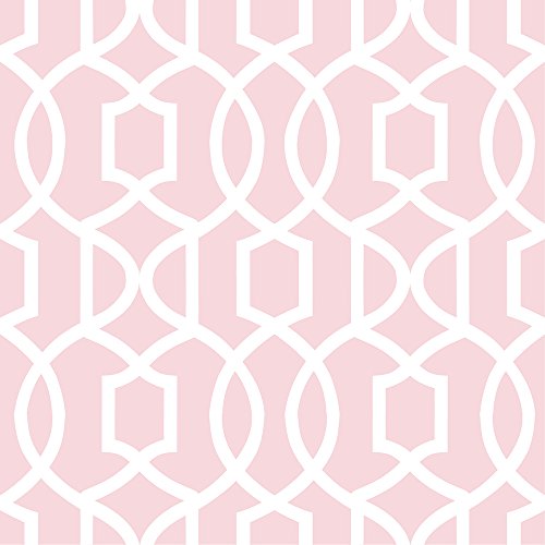 Wall Pops NU1420 Pink Grand Trellis Peel and Stick Wallpaper