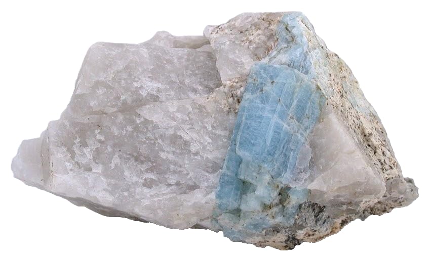 3 1/10 x 1 9/10 Inch Mexican Aquamarine Crystal Host Gemstone Specimen EBS9096