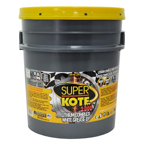 Lithium Complex Grease | Lubricant | Superkote 2000 Multipurpose | NLGI 2 | EP | High Temp | Automotive | Construction | Industry | Gear | Wheel Bearing | Axle | Ball Joint | White | 35 LB Pail