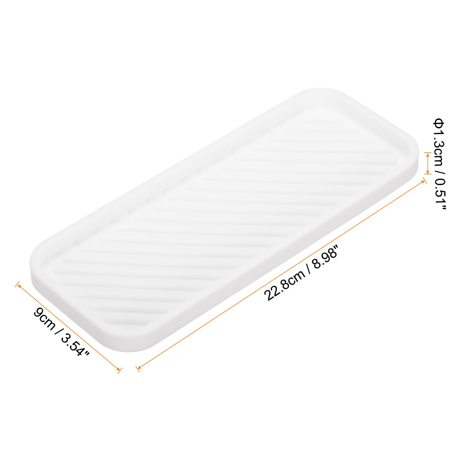 PATIKIL Silicone Bathroom Tray, 9" x 3.5" Soap Dispenser Tray Jewelry Organizer Dish for Restroom Dresser - Image 2