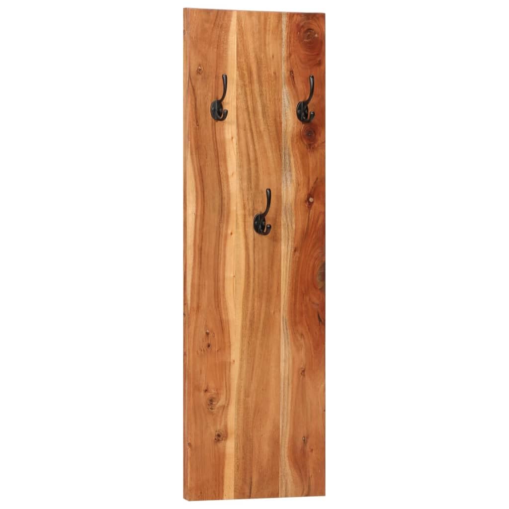Perchero de pared 2 piezas 36 x 3 x 110 cm madera maciza de acacia