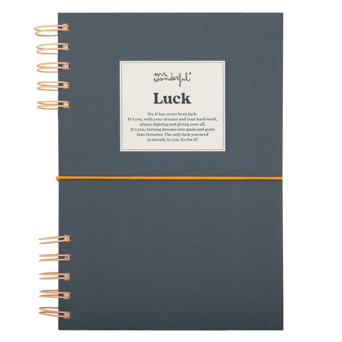 Mr. Wonderful - A5 Notebook - Luck - A5 Spiral Bound Notebook but split into two parts, making it original