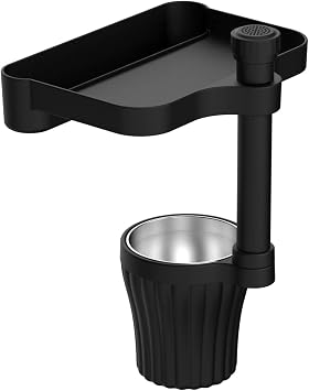 Coolnice Multi-Functional Car Cup Holder - Universal Cup Holder Expander Rotating Car Drink Holder with Food Tray Phone Mount for Vehicle All Purpose Adjustable Car Accessories 3rd Generation