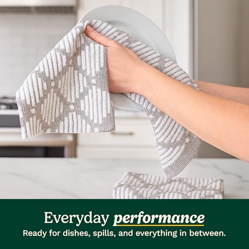 Image of Best Brands Cuisinart Cotton Kitchen Towels, 2-Pack 18x28, Bleach Safe | Handles dishes and spills with ease, durable for everyday cleaning, super absorbent, machine washable, OEKO-TEX certified