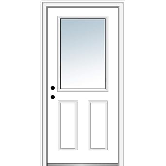 National Door Company Z000713r Steel Primed Right Hand In Swing Prehung Front Door 1 2 Lite 2 Panel Clear Glass 30 X 80 Amazon Com Industrial Scientific