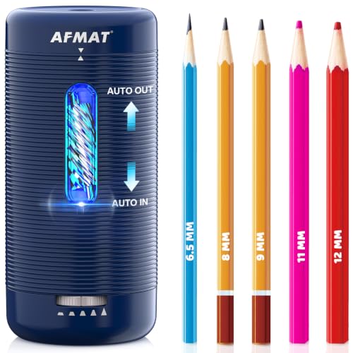 AFMAT Electric Pencil Sharpener Fully Automatic Pencil Sharpener Auto in & Out Rechargeable Hands-Free Sharpeners for Jumbo & Colored Pencils 6.5-12mm Portable for HomeClassroomOffice PSC2 product thumbnail 10