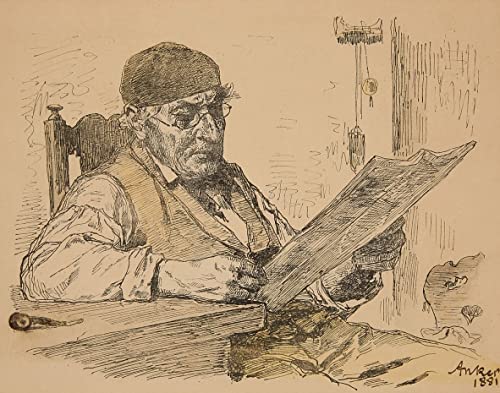 Impression d'art Journal de lecture d'agriculteur Albert Anker sur toile haut de gamme