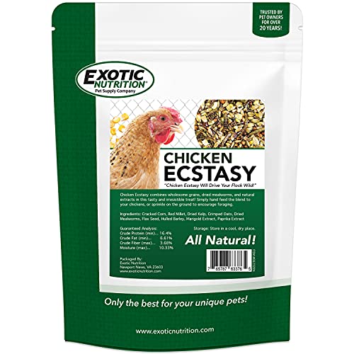Chicken Ecstasy (8.5 lb) - Healthy All-Natural Backyard Chicken Feed - Natural Grains, Dried Mealworms & Natural Extracts - Promotes Healthy Chickens & Eggs