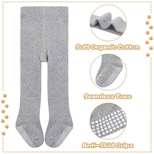 Zando Baby Tights For Girls Non Slip Grip Soft Comfortable Cotton Pantyhose Infant Seamless Leggings Toddler Thick Solid Knit Socks Warm Cute Baby Newborn Infant Stockings White M #TOP5