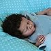 Angelbaby 18 Inch Reborn Baby Dolls Black Girl Realistic Newborn African American Baby Open Month Sleeping Real Life Silicone Doll Brown Skin Biracial New Born Doll for Kids Gift Toys