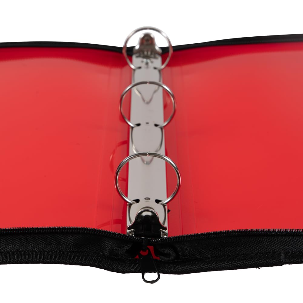 Amazon.com : JAM PAPER Plastic Zipper 1.5 inch Binder - Red 3 Ring