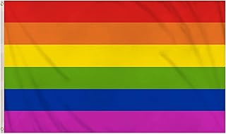 ShreeFit Flag Gay Pride Flag LGBTQ+ Large Rainbow Flags Polyester with Brass Grommets 3Ft X 5Ft (Pack of 1)