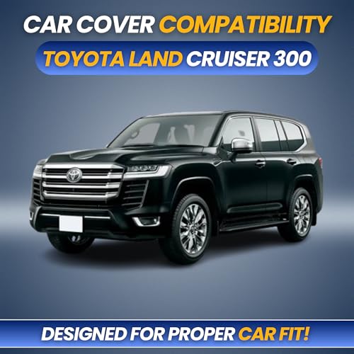 Image of Car Cover for Toyota Land Cruiser 300 2022-2026 | 100% Waterproof Heavy-Duty 3-Layer Body Cover | All-Weather Rain, UV, Sun & Dust Protection | Custom Fit |Mirror & Antenna Pockets | Navy Blue