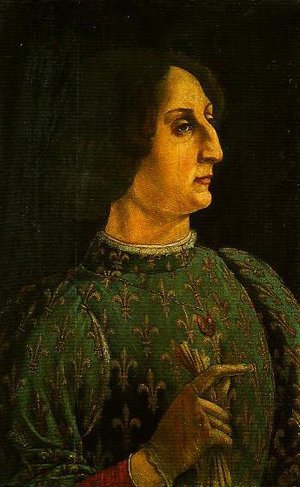Peinture à l'huile de Piero Del Pollaiolo portrait de Galeazzo Maria Sforza toile 30x36