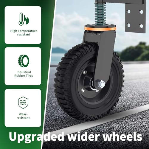 6 Inch Gate Wheel,Made of Iron Solid Rubber, Maximum Weight Capacity 600 Lbs, Corrosion and Rust Resistant, for Wood Gates and Metal Pipe Gates (Yellow Upgrade) by J1JOJO - Image 2