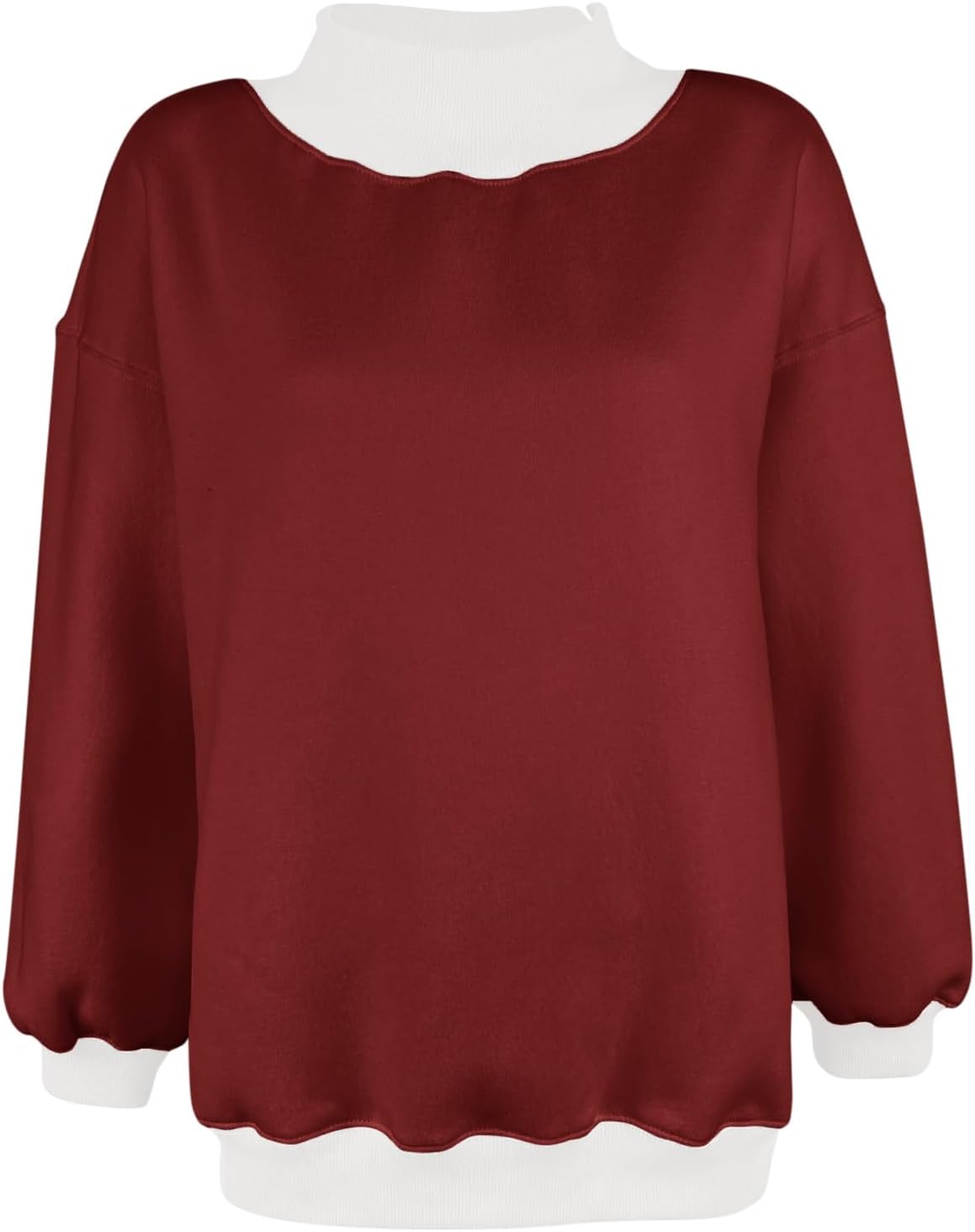 PRETTODAY Women's Oversized Sweatshirts Color Block Turtleneck Fleece Pullover Tops Long Sleeve Loose Fall Fashion Outfits - Image 3