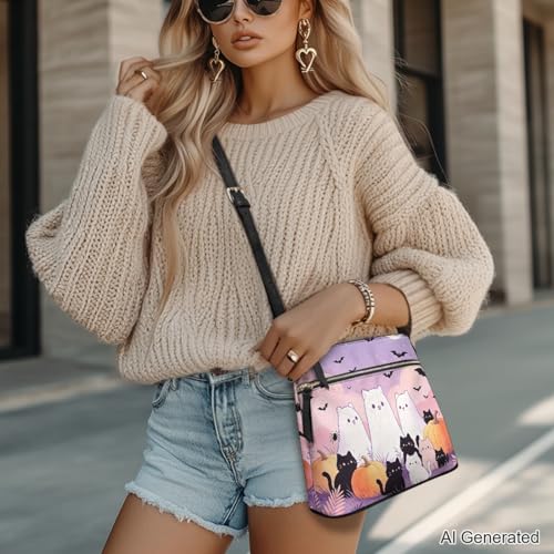 Image of Leather Purses for Women, Leather Hobo Bags for Women Travel Sling Purse Triple Zippered Pockets Shoulder Bag