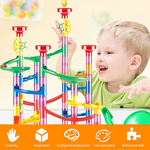 Kiboule Construção Marble Run Race Track DIY Building Railway Conjunto de 105 peças Kids 3D Maze Bal