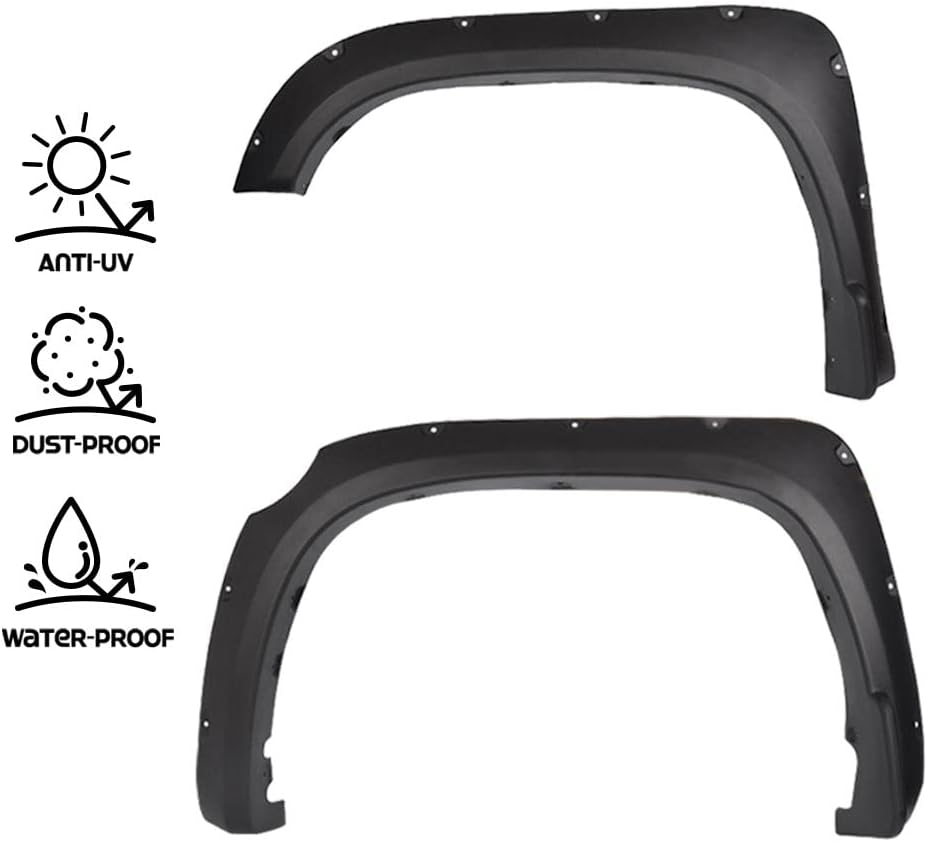 Fender Flares Compatible with Toyota Tundra SR 2014-2020 | SR5 | Platinum | Limited | 1794 Edition| TRD PRO | Regular Cab | Double Cab | Crewmax Cab 66.7"|78.7"|97.6" Bed Models Textured 4PCS