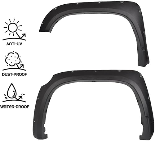 Miniatura 5 de CHEDA Cubierta de rueda para guardabarros, compatible con Toyota Tundra 2014-2017, remache de bolsillo negro texturizado
