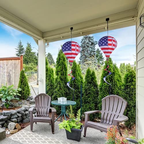 2Pack Hot Air Balloon Wind Spinner Garden Windmills And Spinners Decorations Large Outdoor Hanging Decor Lawn Yard Windsock Ornaments Colorful Wind Hanging Patriotic Wind Catchers Ornaments #TOP5