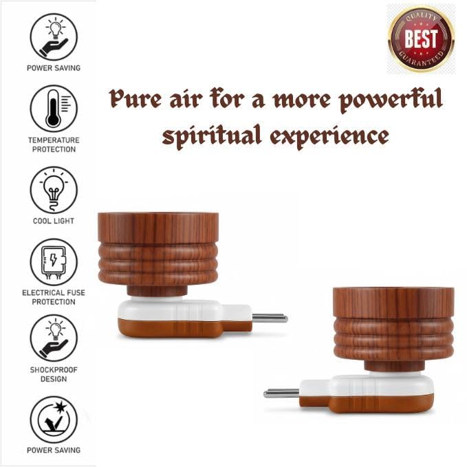Image of Arano Sheesham Wooden Electric Kapoor Dani - Camphor Burner /Essential Oil Diffuser /Electric Diffuser for Fragrance /Kapur Dani for Pooja, Meditation, Premium Wood (Brown)